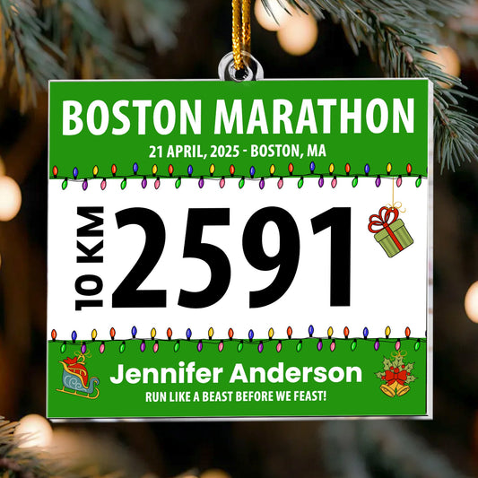 Runner Race Bib Ornament